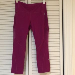 Lululemon High Waist Mesh Reflective Run Crop Sz8